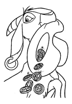 coloriage la chevre d esmeralda fait tomber les pieces